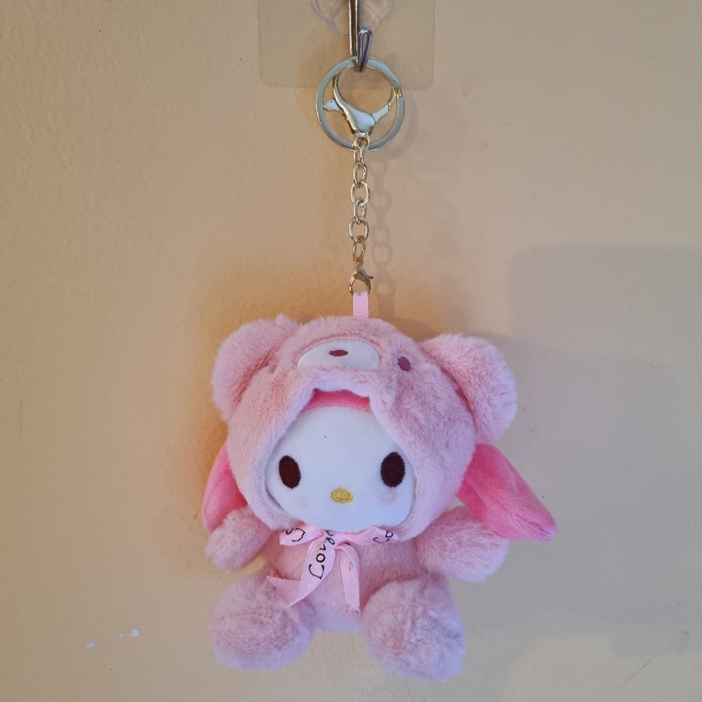 My Melody Kids Bag Clip-On Keychain Soft Plush Stuffed Animal Plushies T…